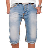 2025 2021 2025 new men's clothing summer casual fashion simple pleated pockets white flanged men's denim pants