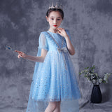 Kamames  Children's Gauze Dress Summer Princess Elsa Dress Frozen Dress Girls' Princess Dress Summer New