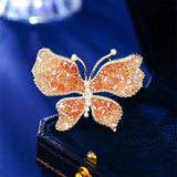 2025 Design trend exquisite corsage high-end suit pin multi-purpose accessories gradual change crystal butterfly temperament brooch
