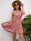 European and American Women's Clothing 2024 Summer New Loose Sexy Solid Color Super Mori Dress