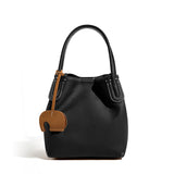 KAMAMES 2025 popular summer new fashion leather bucket bag niche first layer cowhide retro single shoulder diagonal span portable vegetable basket bag