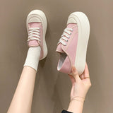 kamames Niche Design All-Match Super Hot White Shoes for Women  Spring and Autumn New Hong Kong Style Thick Bottom Height Increasing Canvas Shoes Two-Way Wear