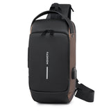 2025 Breast bag men's fashion function wind code lock anti-theft leisure travel messenger bag light travel chest bag messenger backpack