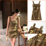 short design dress versatile pure desire style femininity age-reducing Popular style waist skirt M5018