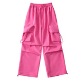 kamames 23 Summer New Women's Fashion NEWn Hot Girl Big Pocket Sports Overalls Loose Casual Drawstring Straight Quick-Dry Pants