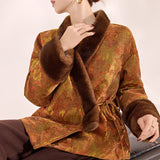 Winter national style new Chinese fashion furry top retro embroidered lace-up high-end down jacket female MY018
