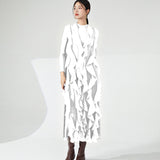 2025 Nanyou high-end women's clothing dress design sense niche irregular long dress pleated elegant dress Popularan station