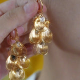 style new models full of diamonds, golden leaves, fringed earrings, fashionable gold, golden years, earrings, super beautiful temperament