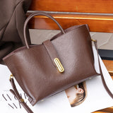 bag women's new first-layer vegetable tanned cowhide tote bag niche fashion commuter handbag women's messenger bag