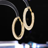 2025 retro mesh circle earrings atmospheric exaggeration celebrity personality zircon earrings fashion Hong Kong style round earrings