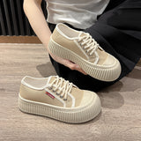 kamames Classic White Shoes New  Summer Students Breathable Semi Slippers Canvas Shoes Comfortable Slip-on Biscuit Shape Shoes Wholesale