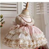 Kamames  Girls' Lolita Lace  Spring and Summer New Baby Girl Cake Dress One Year Old Celebration Dress Spanish Princess Dress