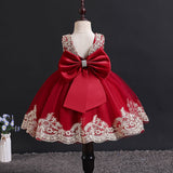 Kamames  In Stock Children's Full Dress Exclusive for Cross-Border Girls' Dress Embroidered Lace Girls' Dress Baby Girls' Birthday