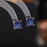 2025 S925 silver needle earrings geometric square zircon earrings niche design temperament versatile small square diamond simple stud earrings