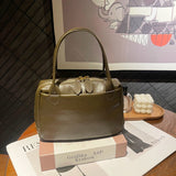 Autumn and winter new vegetable tanned cowhide simple Boston bag women's bag New trendy leather retro versatile shoulder messenger bag