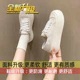 kamames Niche Design All-Match Super Hot White Shoes for Women  Spring and Autumn New Hong Kong Style Thick Bottom Height Increasing Canvas Shoes Two-Way Wear