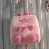 KAMAMES Capabala Bag Women's Plush Cute All-Match Cartoon Capybara College Student Crossbody Bag Backpack Shoulder Bag