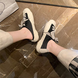 kamames Summer New Ugly-Cute Shoes Lace-up Flat Canvas Shoes Korean Style Versatile Student Shoes Casual Shoes Lazy Shoes for Women