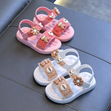 KAMAMES Girls' Sandals Summer  New Fashionable Stylish Soft Bottom Children's Beach Shoes Medium and Big Children Girls Princess Sandals