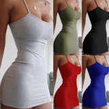 Hot Trade Spring and Summer Women's Tight Dress European and American Nightclubs Hip Skirt Sexy Sling Dress Outdoor Beach Dress