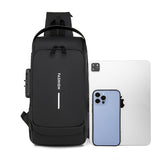 2025 Breast bag men's fashion function wind code lock anti-theft leisure travel messenger bag light travel chest bag messenger backpack