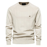 KAMAMES 2025 Men's autumn and winter new 2025 solid color sweater casual men's quality knitted sweater crew neck trendy men's top
