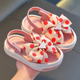 KAMAMES Girls' Sandals Summer Fashion Korean Style Open Toe Big Middle Children Non-Slip Student Anti-Collision Girls' Princess Beach Sandals