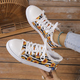 kamames HOTan and NEWn Foreign Trade Large Size Flat Bottom Graffiti Canvas Shoes Women's  New Ethnic Style Lazy Canvas Shoes Lightweight Sneakers