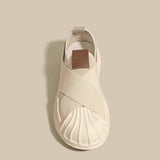 kamames Hot Air Flat White Shoes for Women  Summer New Casual Sneaker Slip-on Shell Toe Dissolved Canvas Shoes