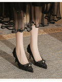 2025  Retro high heels women's stilettos popular new autumn versatile temperament comfortable women pointed head shallow mouth single shoes women