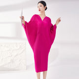 2025 large size women's skirt women's summer dress bat sleeve high sense 2025 Popular trade temperament pleated skirt