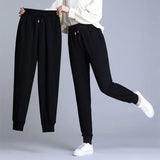 kamames Sports Pants Female Autumn Straight Slim Fit Casual Pants  New Pure Cotton Spring and Autumn Loose Tappered Harem Sweatpants