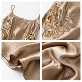 Temperament Celebrity Style Temperament Heavy Industry Sequins National Style Suspender Skirt Women's Light Luxury Advanced Acetic Acid Buttocks Skirt M6086
