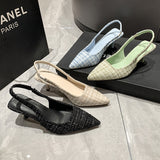 kamames New Summer  Style Classic Style High Heel Toe Box Slingback Sandals Women's Stiletto Heel Pointed plus Size Pumps Wholesale