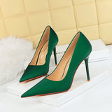 2025 3265-1 Korean version fashionable and simple pedicure, thin, super high heel, thin heel, shallow mouth, pointed high heels, women's shoes, single shoes