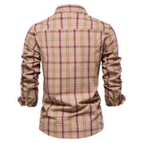KAMAMES 2025 popular Hot Trade Light Business Autumn New Men's Beauty Size Pocket Professional Shirt Fashion Plaid Long Sleeve Shirt Men's