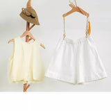 Dopamine spring and summer clothing, girls' thin sleeveless vest age reduction A0610 + thin versatile shorts A0670