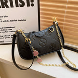 KAMAMES Fashionable All-Match Small V-Style Underarm Bag Women's Summer New Retro Printed One-Shoulder Crossbody Chain Shoulder Bag Women's Bag