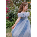 Kamames  Princess Elsa Dress Girls Dress Summer  New Kids' Skirt Summer Baby Suit