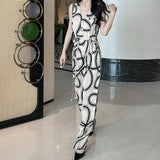 2025 new unique jumpsuit super good-looking high-end exquisite temperament fashion printed sleeveless jumpsuit children's summer
