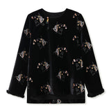Autumn and winter new Chinese style light luxury shirt popular new temperament velvet embroidered top women's MX092