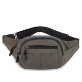 KAMAMES Multi-Functional Waist Bag Men's Canvas Exercise Running Clothes Mobile Phone Belt Bag Female Small Work Site Waterproof and Hard-Wearing