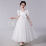 Kamames  Children's Dress High-End Catwalk Host Birthday Girl Princess Dress Tulle Tutu Western Style Flower Girl Costume for Piano Performance