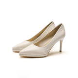 2025 8088-2 pointed high-heeled banquet shoes women's shoes Korean version temperament fine-heeled single shoes shallow mouth waterproof table etiquette shoes 8cm