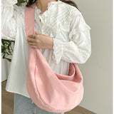KAMAMES 2025 Large capacity nylon cloth dumpling bag Japanese college style new student class messenger bag commuter bag pink