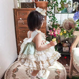 Kamames  Girls' Lolita Lace  Spring and Summer New Baby Girl Cake Dress One Year Old Celebration Dress Spanish Princess Dress