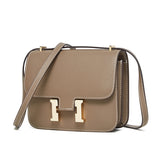 KAMAMES 2025 popular new leather palm pattern H buckle Kangkang bag cowhide small square bag fashionable versatile single shoulder messenger flight attendant bag