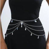 2025 3284 waist chain gothic waist chain water drop crystal christmas halloween wedding party party day