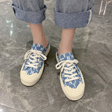 kamames Hyuna Same Style Biscuit Shape Shoes Women's  Summer New Slip-on Lazy Semi Slipper Raise the Bottom Canvas Shoes Wholesale