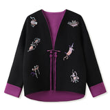 Autumn new Chinese antique high-end exquisite skirt national style new embroidered jacquard jacket two-piece set female M9214